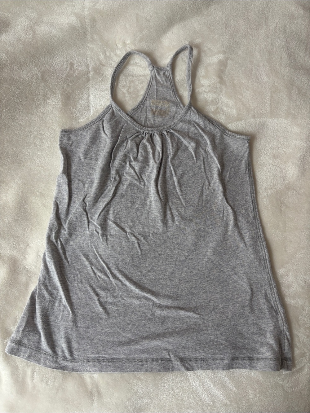 Vintage Y2K Mossimo Light Gray Racerback Tank with Gathered Neckline 2000’s